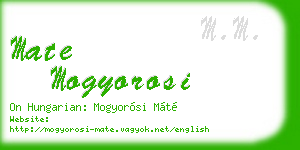 mate mogyorosi business card