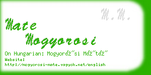 mate mogyorosi business card